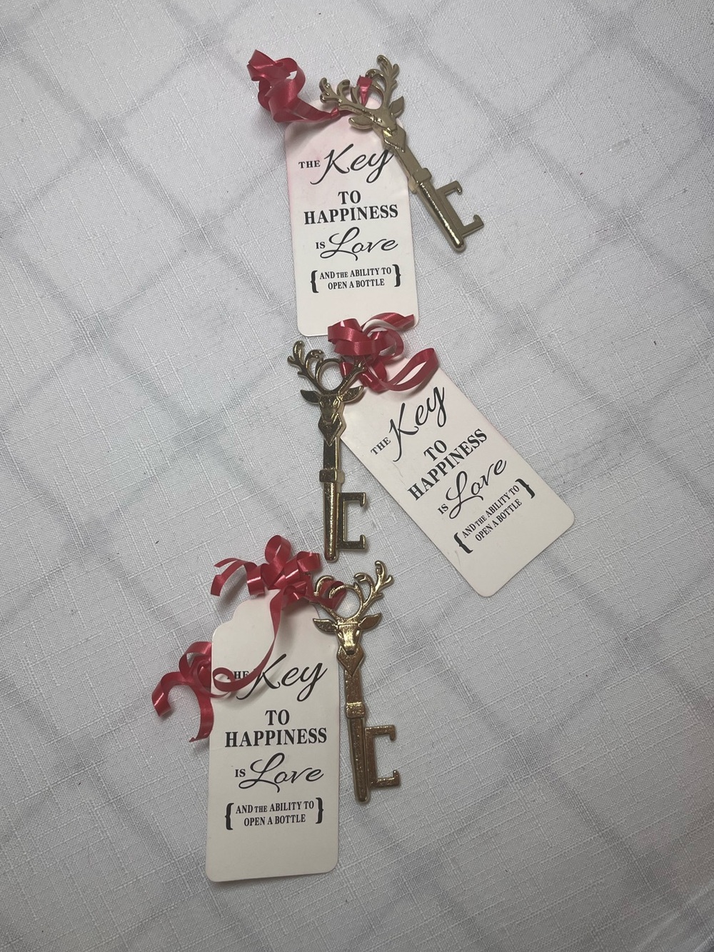 The Key To Happiness is Love Bottle Opener Gift  - New
Set of three